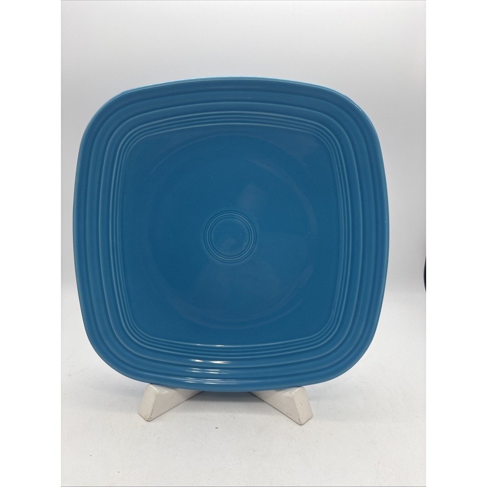 Fiesta Peacock Blue Square 10.75" Dinner Plate Homer Laughlin Ceramic Firstaware